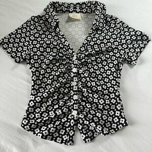 Maeve Monochrome Floral Top